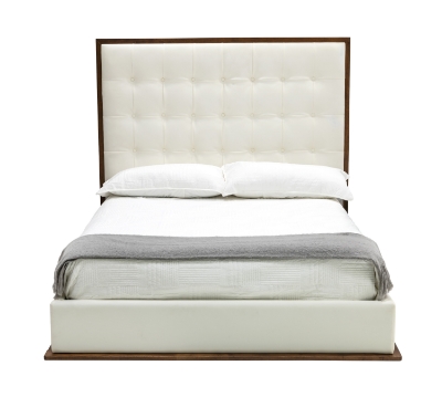 Picture of Modrest Amberlie - White Vegan Leather & Walnut Bed