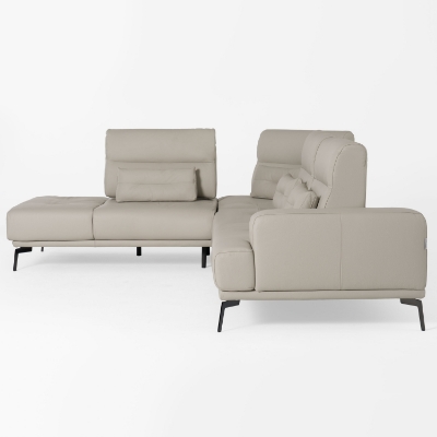 Picture of Lamod Italia Sunset - Contemporary Italian Grey Leather Left Facing Sectional Sofa