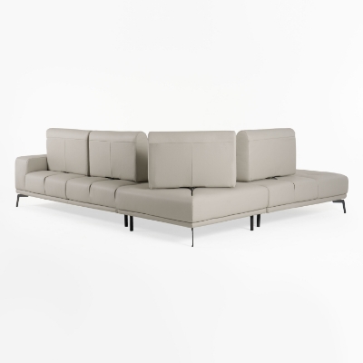 Picture of Lamod Italia Sunset - Contemporary Italian Grey Leather Left Facing Sectional Sofa