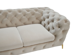 Picture of Divani Casa Quincey - Transitional Beige Velvet Loveseat