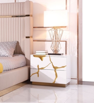 Picture of Modrest - Sterling Modern Beige + Gold Bed + Nightstands