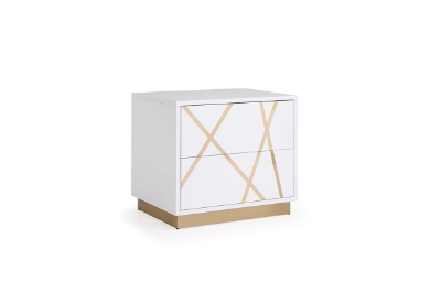 Picture of Modrest Nixa - Modern White + Gold Bed + Nightstands