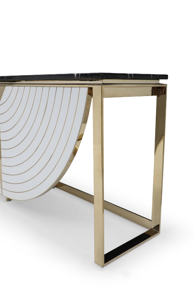 Picture of Modrest Flavio - Gold + Marble Console Table