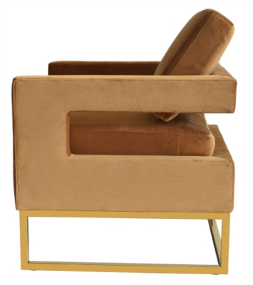 Picture of Modrest Edna - Camel Velvet + Gold Accent Chair