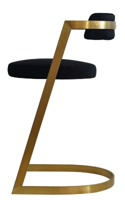 Picture of Modrest Shandra - Black Velvet + Gold Counter Stool