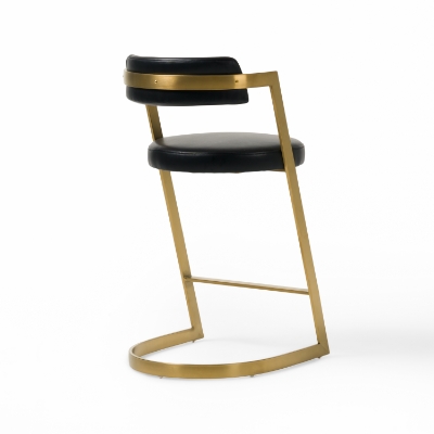 Picture of Modrest Shandra - Black Pleather + Gold Counter Stool