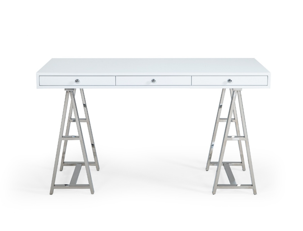 Picture of Modrest Ostrow - White + Stainless Steel Desk