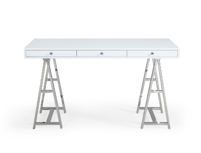 Picture of Modrest Ostrow - White + Stainless Steel Desk