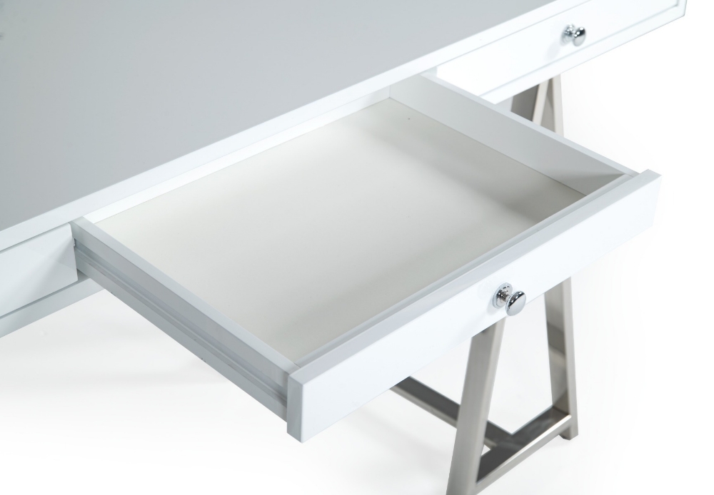 Picture of Modrest Ostrow - White + Stainless Steel Desk