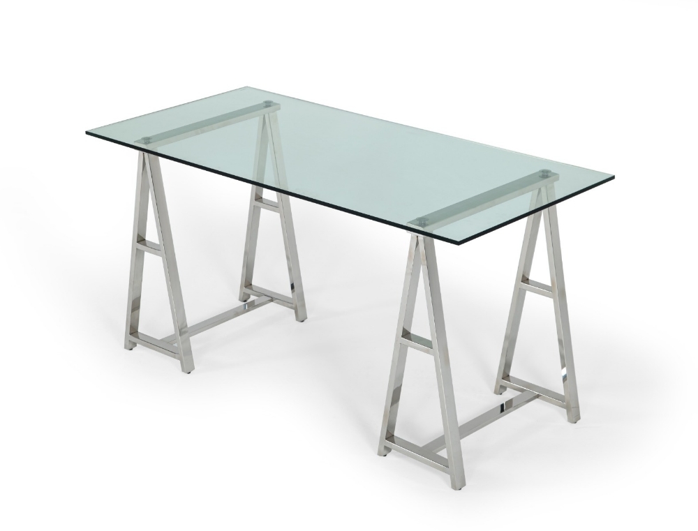 Picture of Modrest Ostro - Modern Stainless Steel + Glass Desk