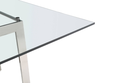 Picture of Modrest Keaton - Square Modern Glass + Stainless Steel Dining Table