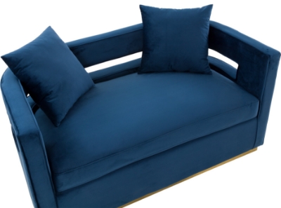 Picture of Modrest Wells - Modern Blue Velvet Loveseat