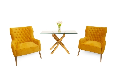 Picture of Modrest Everly - Contemporary Velvet Yellow Accent Chair