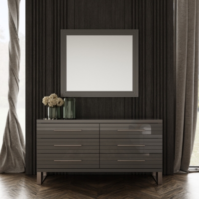 Picture of Modrest Splendor - Grey High Gloss Slatted MIrror