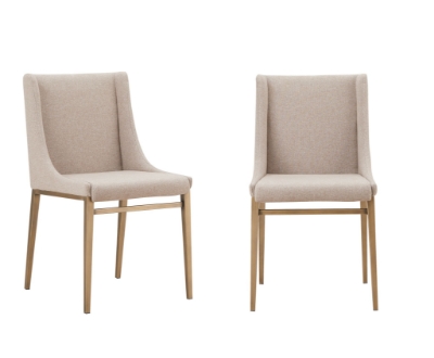 Picture of Modrest Mimi - Contemporary Beige + Brass Dining Chair (Set of 2)