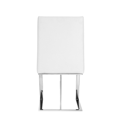 Picture of Modrest Frankie - Modern White & Brushed Stainless Steel Dining Chair