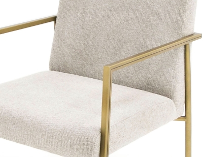 Picture of Modrest Burnham - Modern Light Grey & Brass Arm Dining Chair