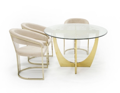 Picture of Modrest Chambers - Glass & Gold Dining Table