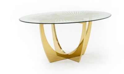 Picture of Modrest Chambers - Glass & Gold Dining Table