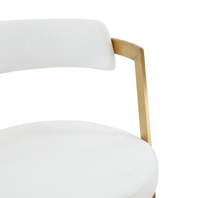 Picture of Modrest Shandra - White Leatherette & Gold Counter Stool