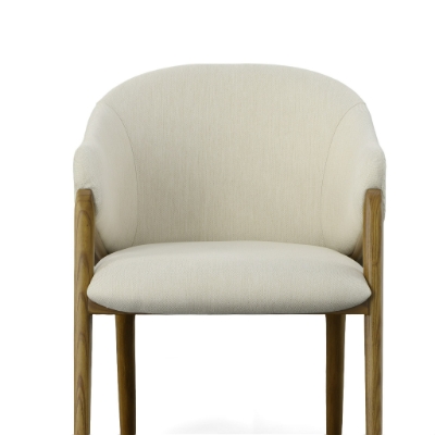 Picture of Modrest Lunde Cream Fabric and Walnut Arm Dining Chair