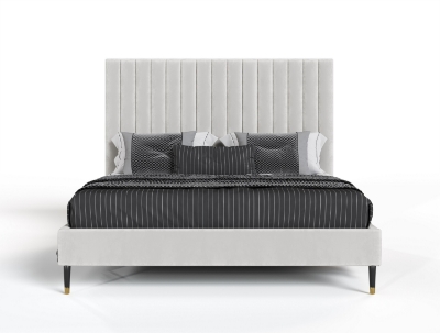 Picture of Modrest Hemlock - Contemporary White Fabric  Bed