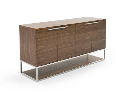 Picture of Modrest Heloise - Modern Walnut and Stainless Steel Buffet