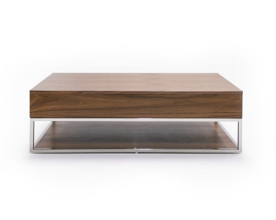 Picture of Modrest Heloise - Modern Walnut and Stainless Steel Coffee Table