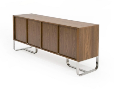 Picture of Modrest Pauline- Modern Walnut and Stainless Steel Sideboard Buffet