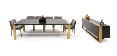 Picture of Modrest Fauna - Modern Wenge and Brass Dining Table