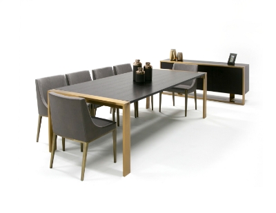 Picture of Modrest Fauna - Modern Wenge and Brass Dining Table