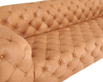 Picture of Divani Casa Dexter - Transitional Camel Full Italian Leather Tufted Sofa