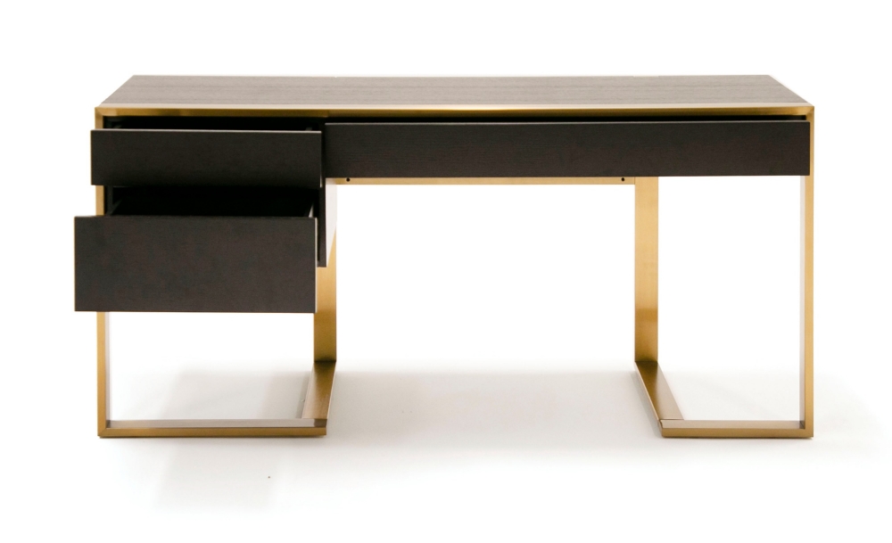 Picture of Modrest - Modern Fauna Wenge and Brass Desk