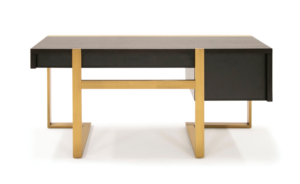 Picture of Modrest - Modern Fauna Wenge and Brass Desk