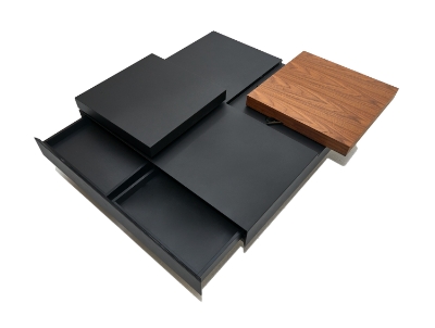 Picture of Modrest Ambry Modern Walnut and Flat Black Coffee Table