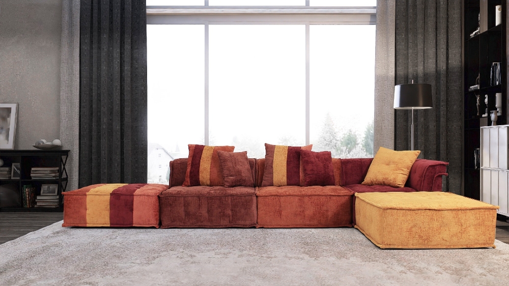 Picture of Divani Casa Dubai - Modern Multicolored Fabric Modular Sectional Sofa