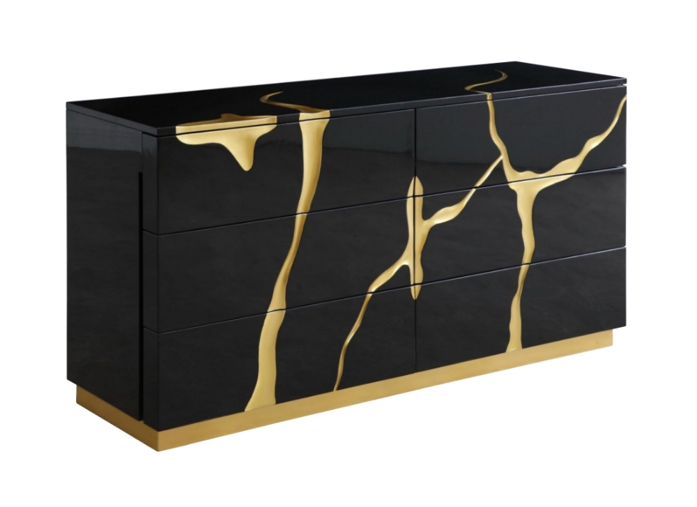 Picture of Modrest Aspen - Modern Black and Gold Dresser