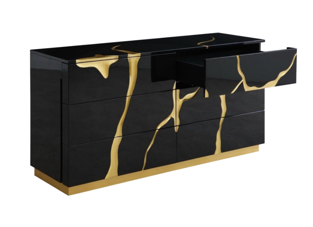 Picture of Modrest Aspen - Modern Black and Gold Dresser