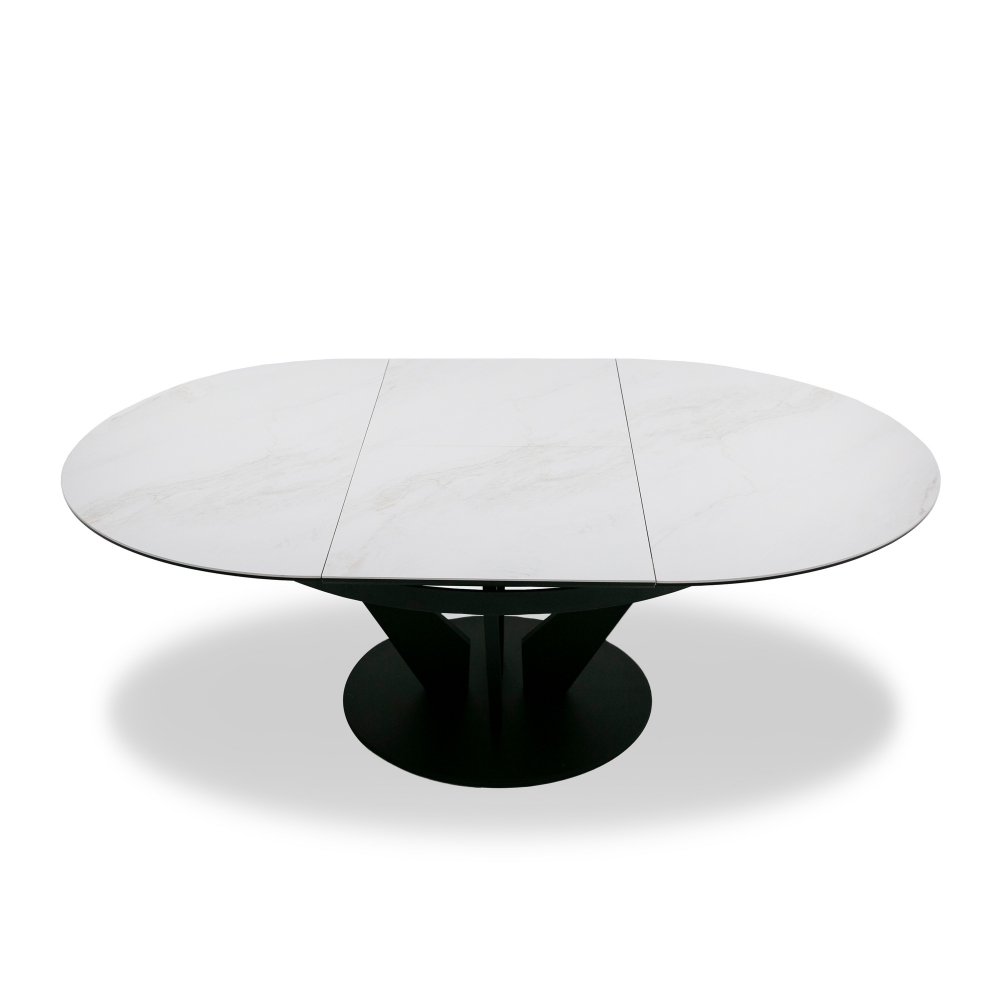 Picture of Modrest Alberta - Modern Black and White Ceramic Extendable 59"/86.5" Oval Dining Table