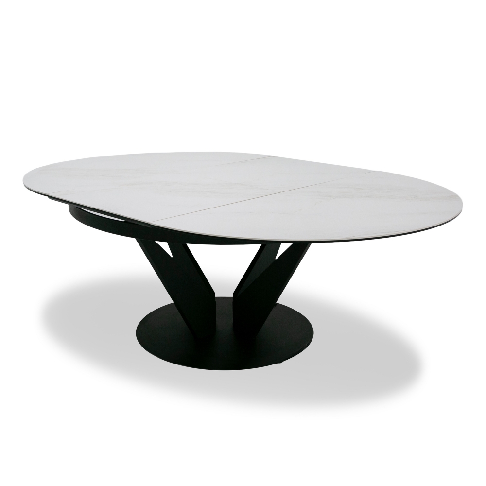 Picture of Modrest Alberta - Modern Black and White Ceramic Extendable 59"/86.5" Oval Dining Table