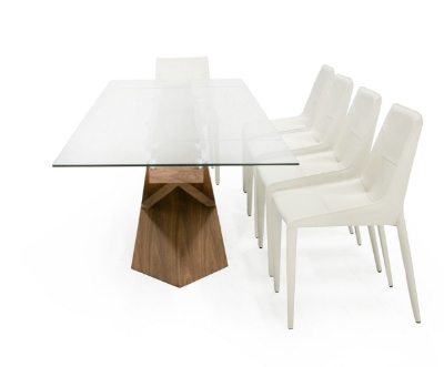 Picture of Modrest Scott - Modern Walnut and Glass Extendable 70.5"/106" Dining Table