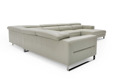 Picture of Divani Casa Hawkey - Contemporary Light Grey Leather RAF Chaise Sectional Sofa