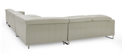 Picture of Divani Casa Hawkey - Contemporary Light Grey Leather RAF Chaise Sectional Sofa