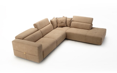 Picture of Lamod Italia Grande - Italian Desert Leather Right Facing Chaise Sectional Sofa