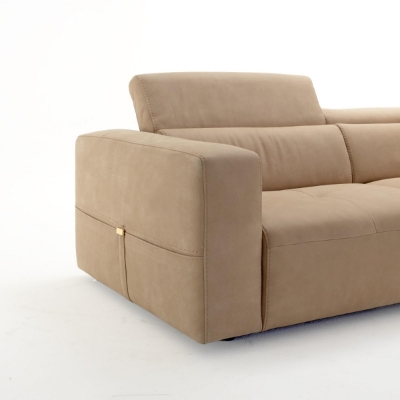 Picture of Lamod Italia Grande - Italian Desert Leather Right Facing Chaise Sectional Sofa