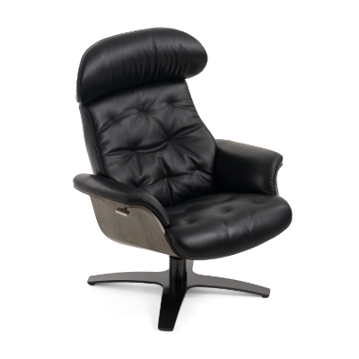 Picture of Modrest - Nowak Modern Black Lounge Chair & Ottoman Set