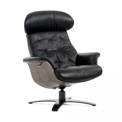 Picture of Modrest - Nowak Modern Black Lounge Chair & Ottoman Set