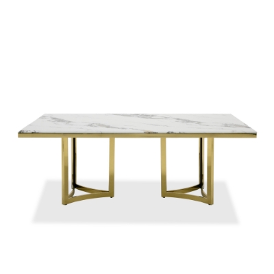 Picture of Modrest Loomis - White Marble & Gold Dining Table