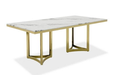 Picture of Modrest Loomis - White Marble & Gold Dining Table