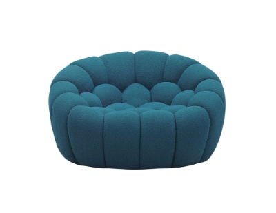 Picture of Divani Casa Yolonda - Modern Curved Dark Teal Fabric Chair